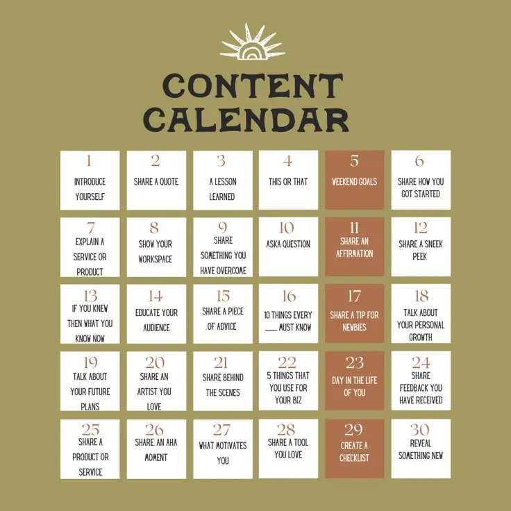 Social media content calendar template for consistent posting and engagement.
