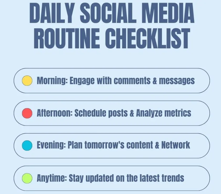 daily social media routine checklist